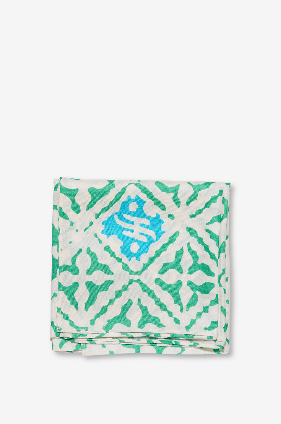 FRIENDLY HUNTING Midicube Eyes of Marrakesh Silk square scarf Women GREEN 2