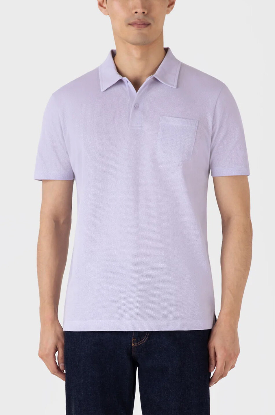SUNSPEL Riviera Supima cotton piqué slim fit polo shirt Men LIGHT PURPLE 3