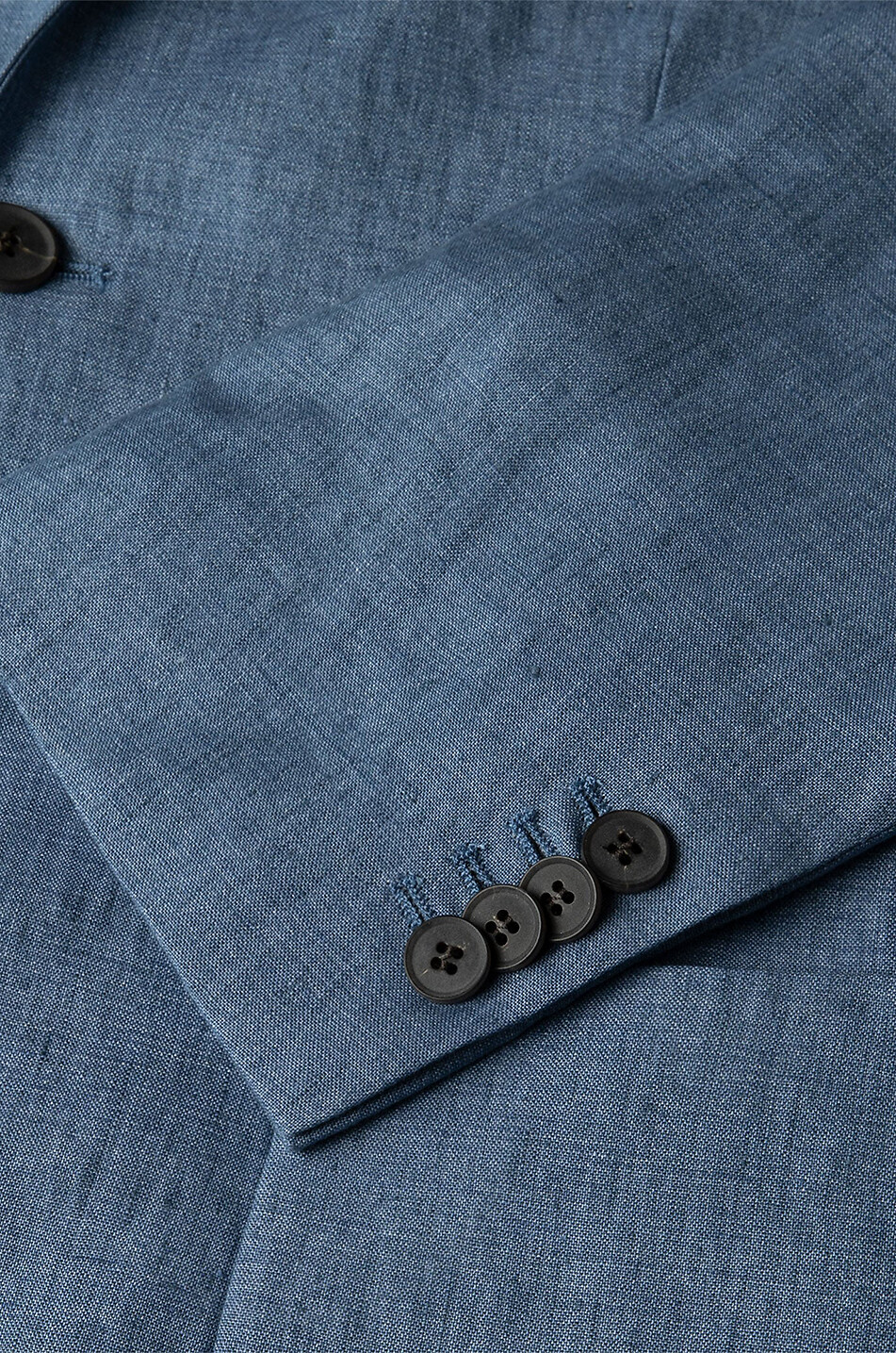 SUNSPEL Single-breasted linen blazer Men BLUE 2