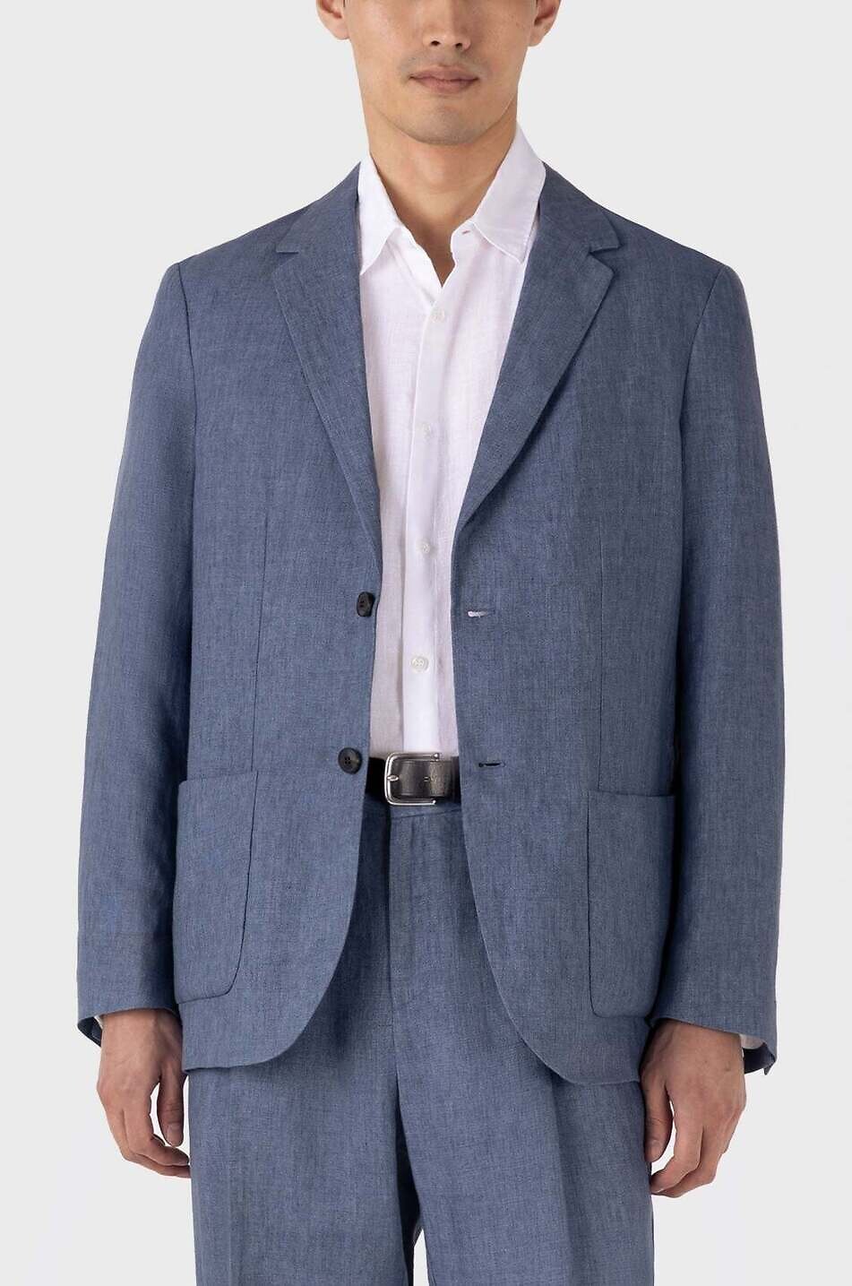 SUNSPEL Single-breasted linen blazer Men BLUE 3