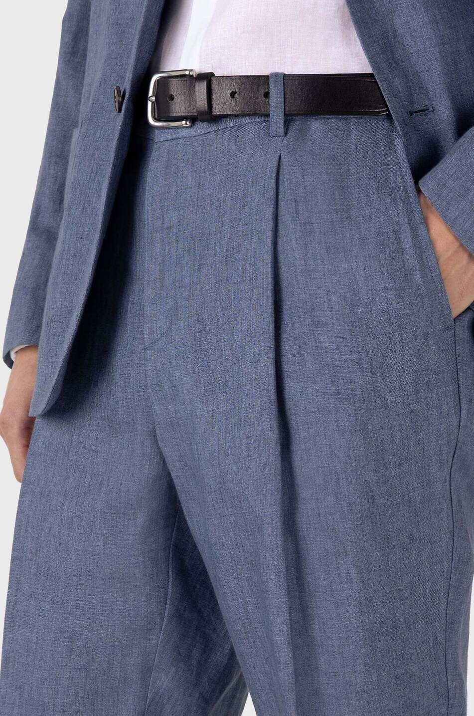 SUNSPEL Bundfaltenhose aus Leinen Herren BLAU 4