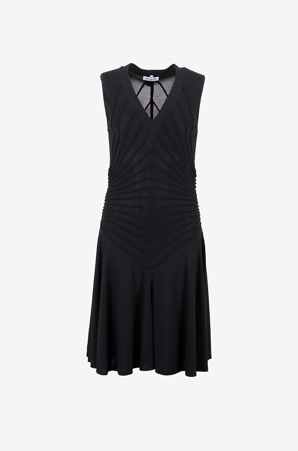 Sheer rib knit midi dress
