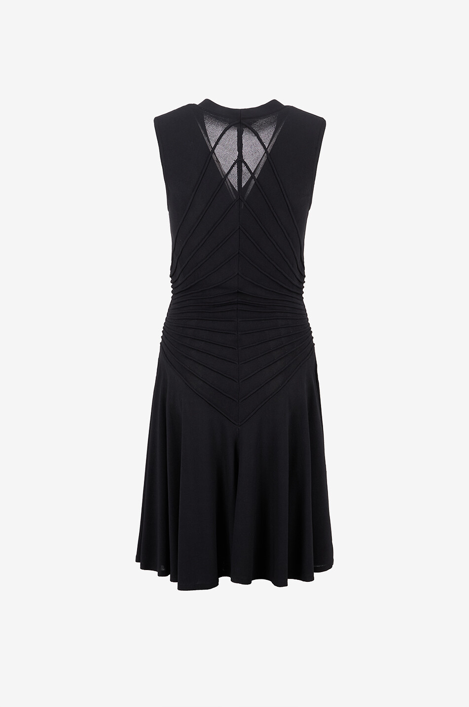 Sheer rib knit midi dress