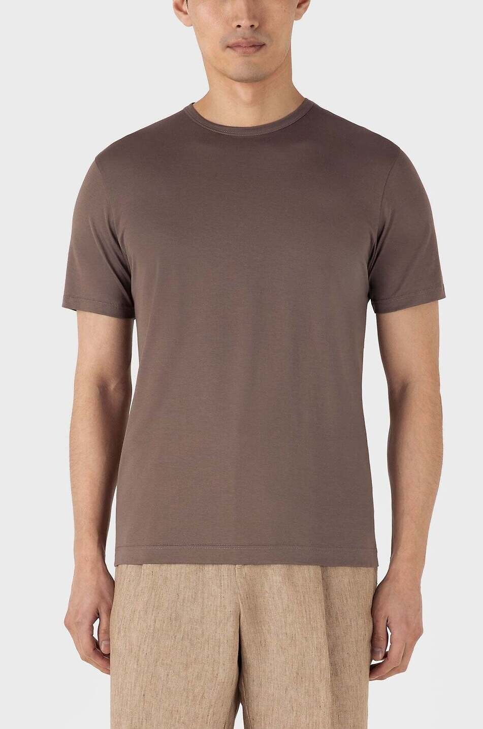 SUNSPEL Kurzarm-Rundhals-T-Shirt Classic Herren BRAUN 3