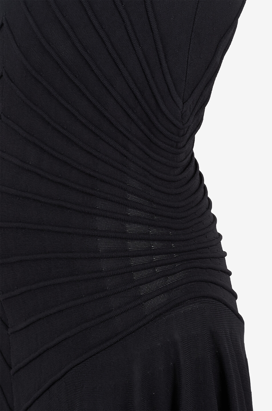 Sheer rib knit midi dress