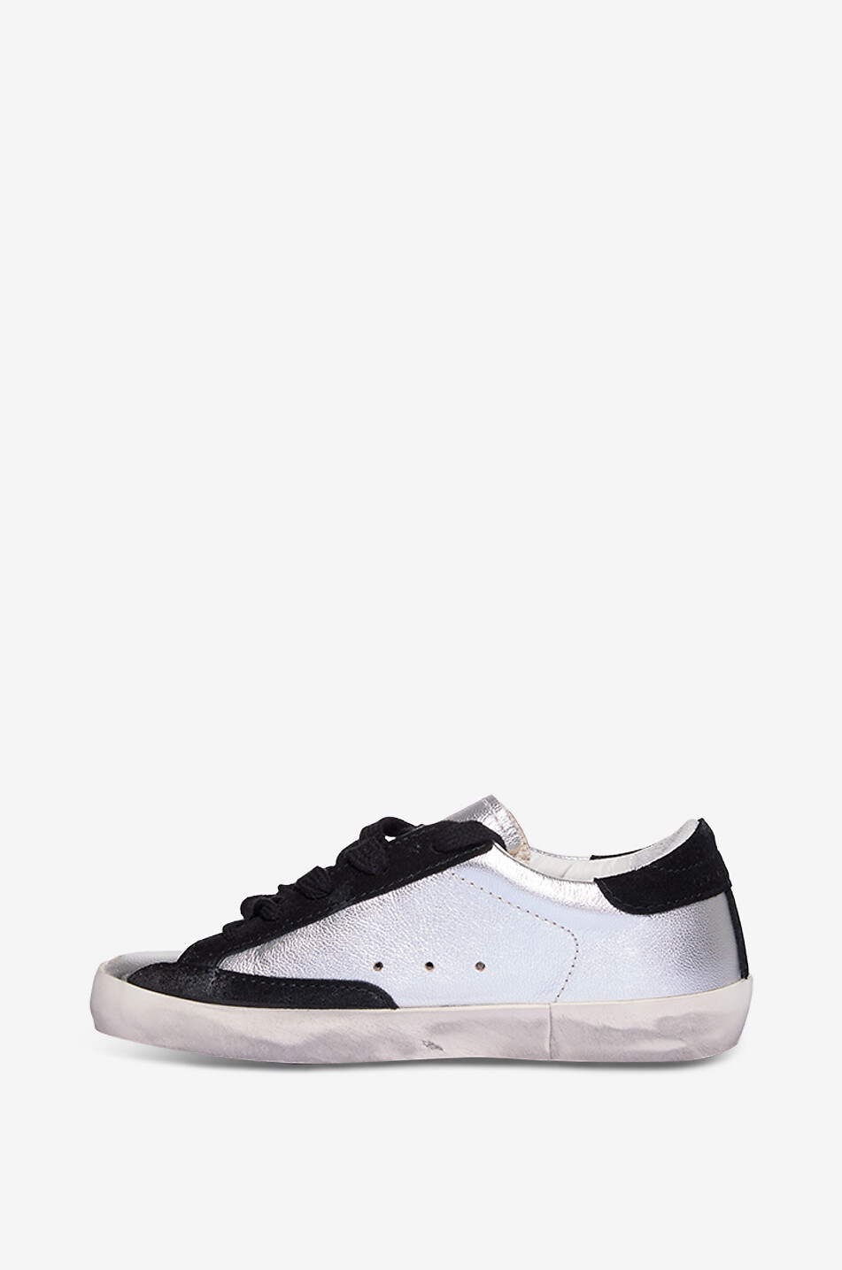 Super-Star boys' metallic leather low-top sneakers