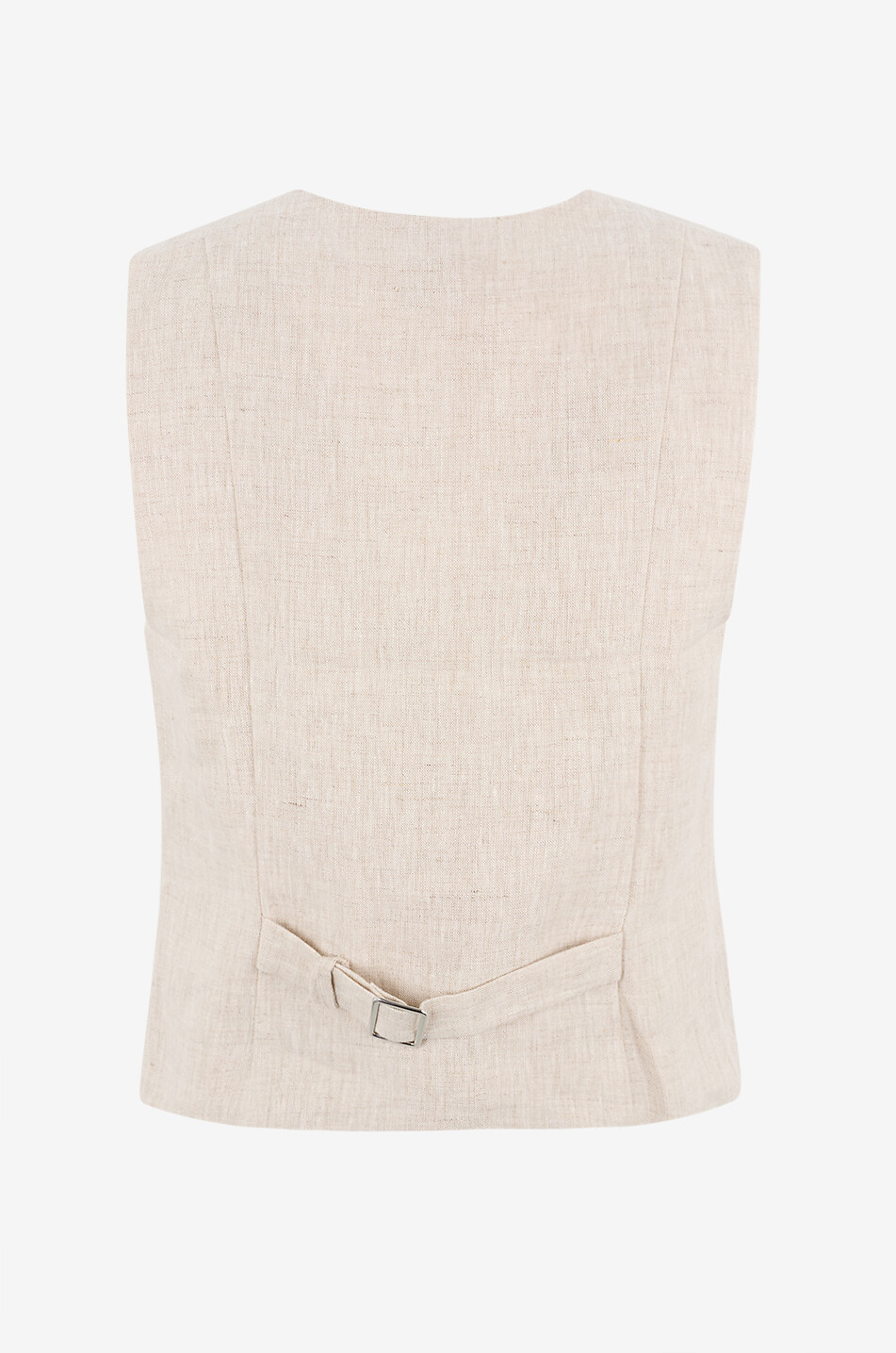 REFORMATION Anita Oatmeal cropped linen vest Women BEIGE 3