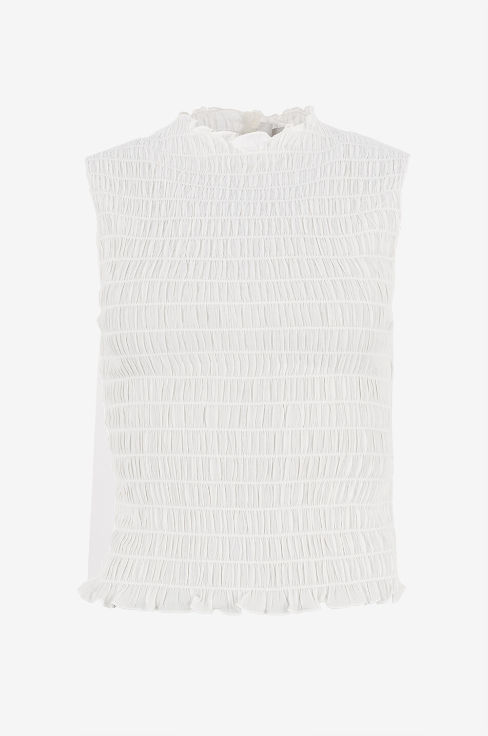 Top sans manches en voile froissé Adri White