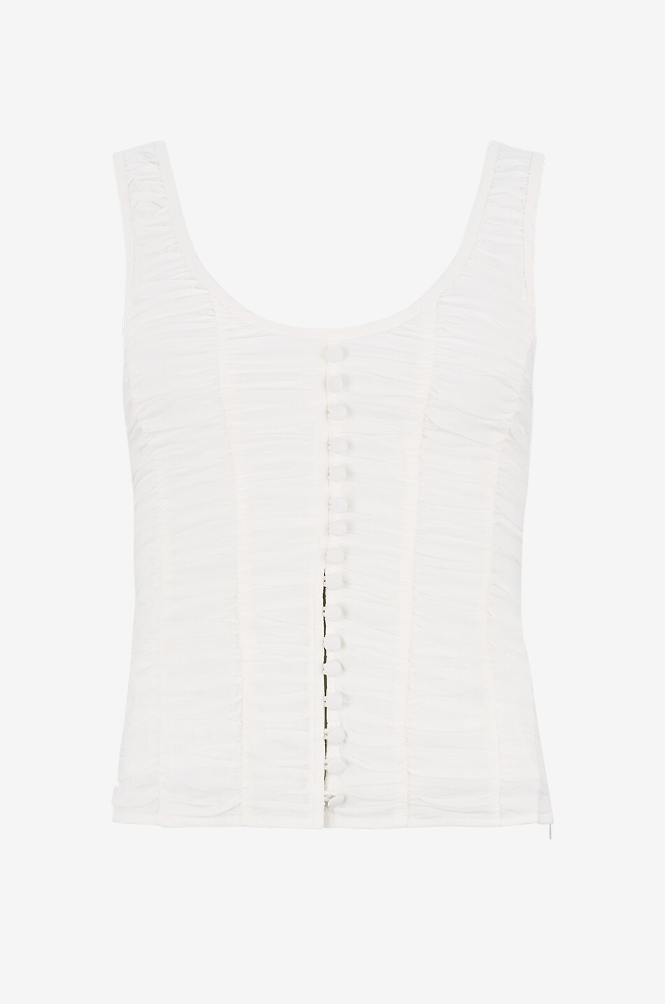 REFORMATION Gerafftes ärmelloses Voile-Top Archer White Damen WEISS 1