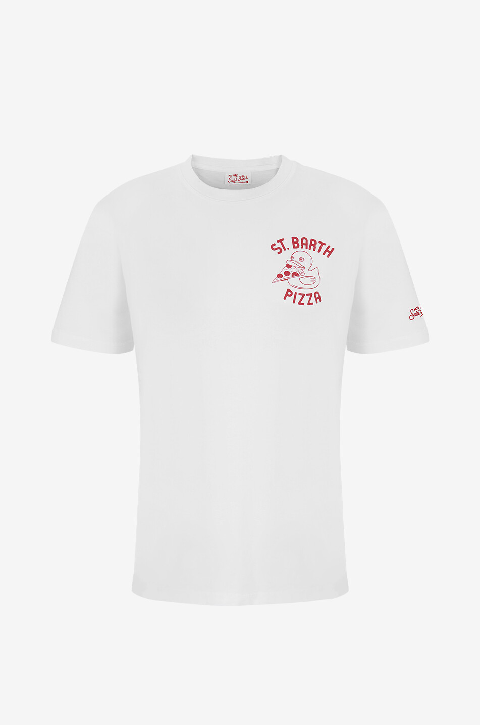 MC2 SAINT BARTH Kurzärmeliges T-Shirt aus Baumwolle Saint Barth Pizza Herren WEISS 1
