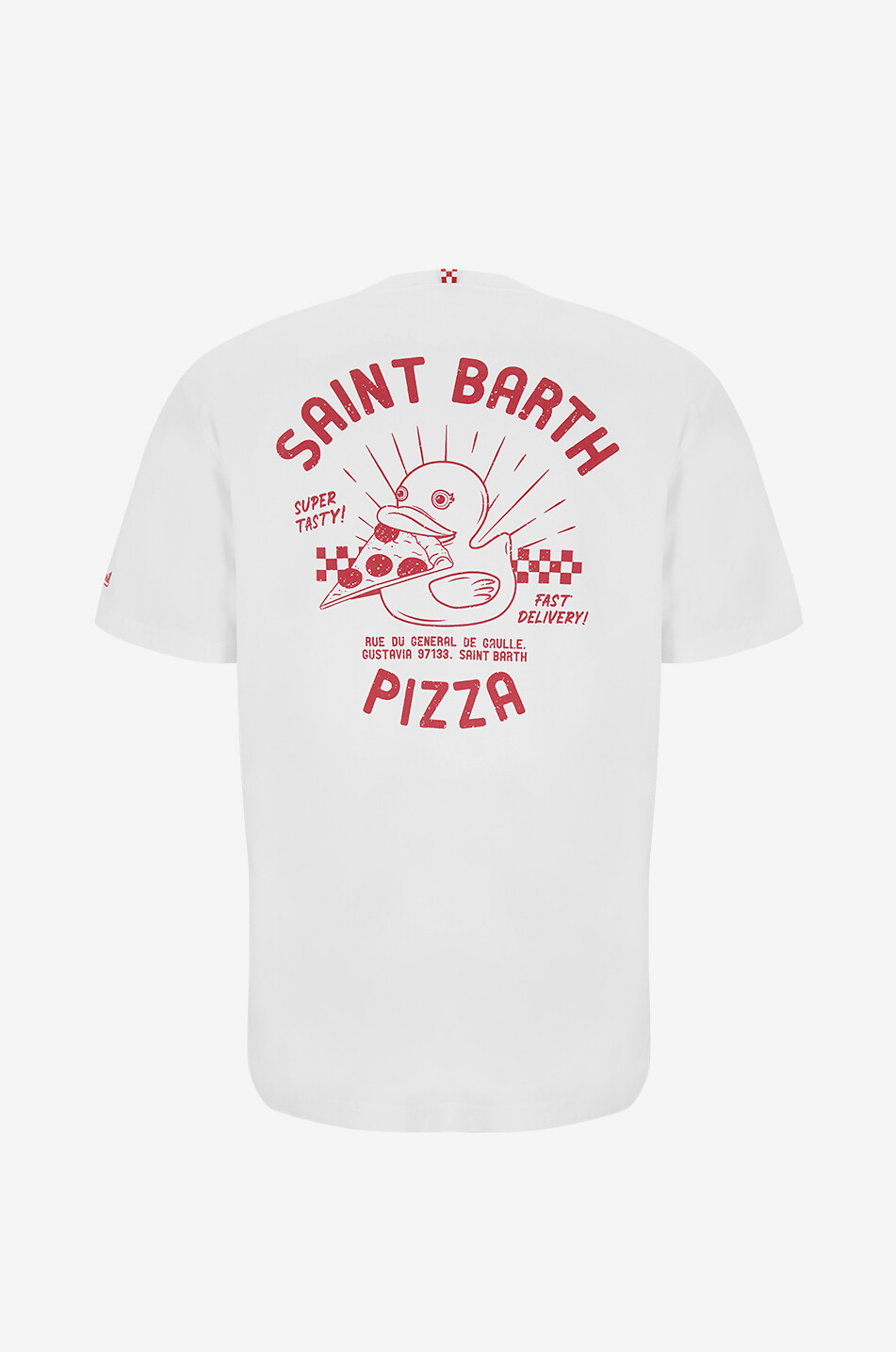 MC2 SAINT BARTH Kurzärmeliges T-Shirt aus Baumwolle Saint Barth Pizza Herren WEISS 2