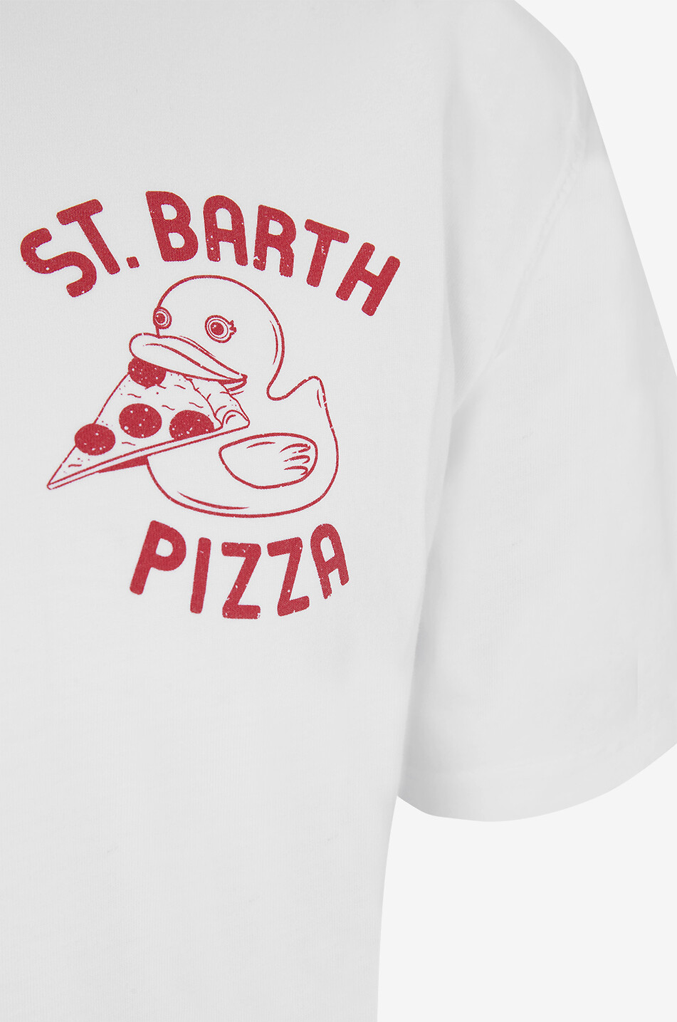 MC2 SAINT BARTH Kurzärmeliges T-Shirt aus Baumwolle Saint Barth Pizza Herren WEISS 3