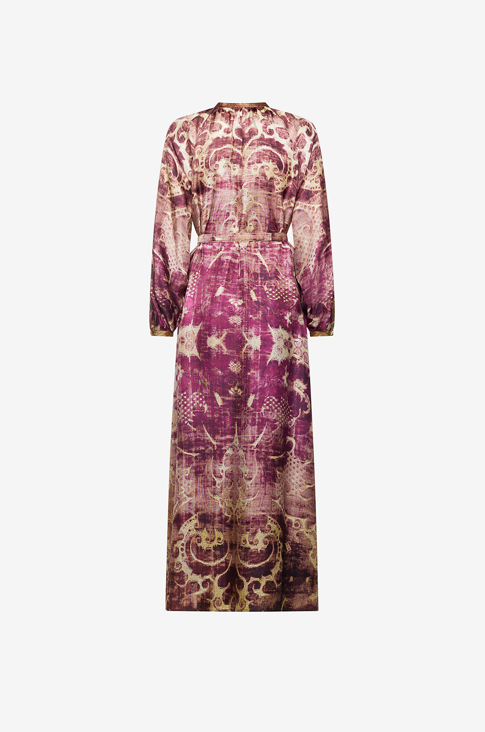PIERRE LOUIS MASCIA Aloe Ribes long silk shirt dress Women PINK 2
