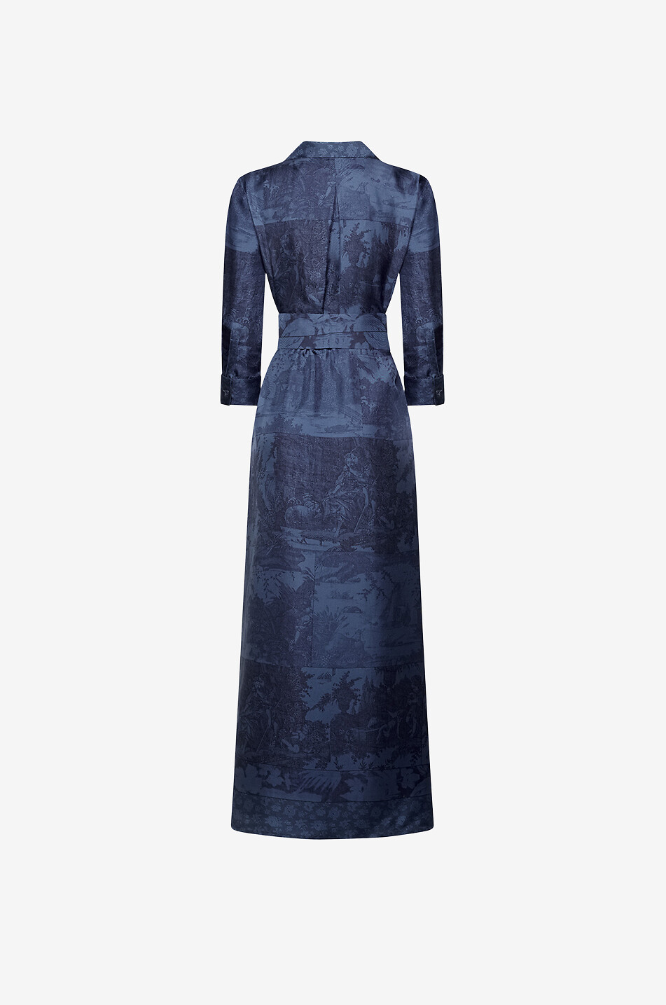 PIERRE LOUIS MASCIA Aloegum Ardesia long silk shirt dress Women DARK BLUE 2