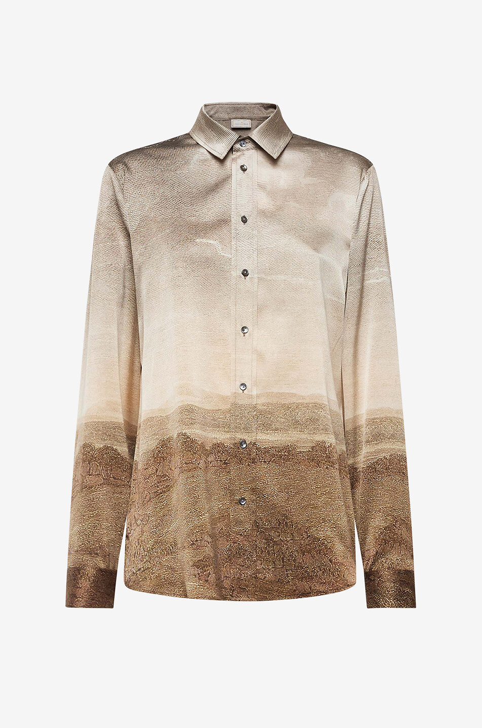 PIERRE LOUIS MASCIA Chemise en soie stretch Adastrgum Sahara Femme Beige Foncé 1