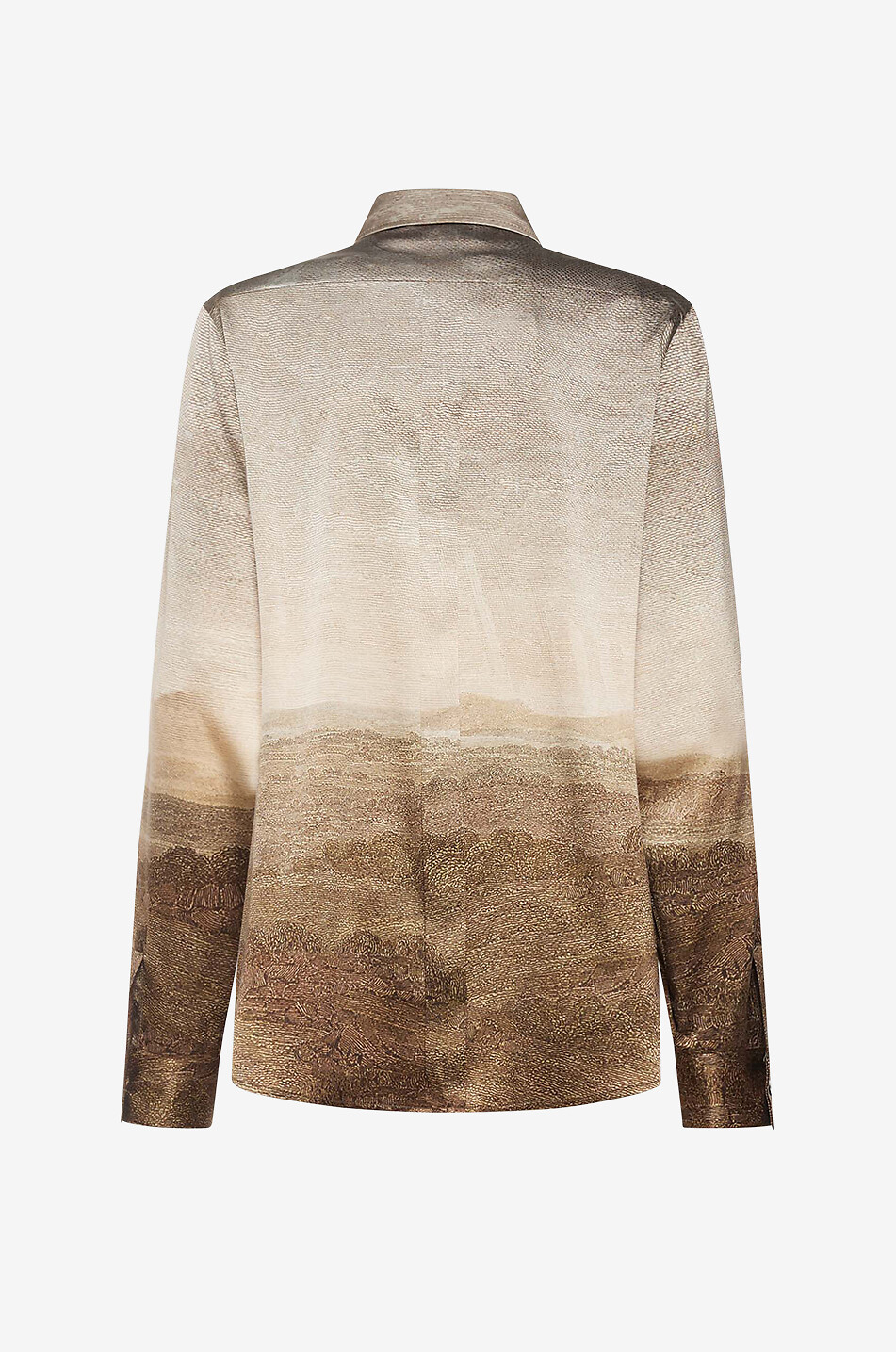 PIERRE LOUIS MASCIA Chemise en soie stretch Adastrgum Sahara Femme Beige Foncé 2