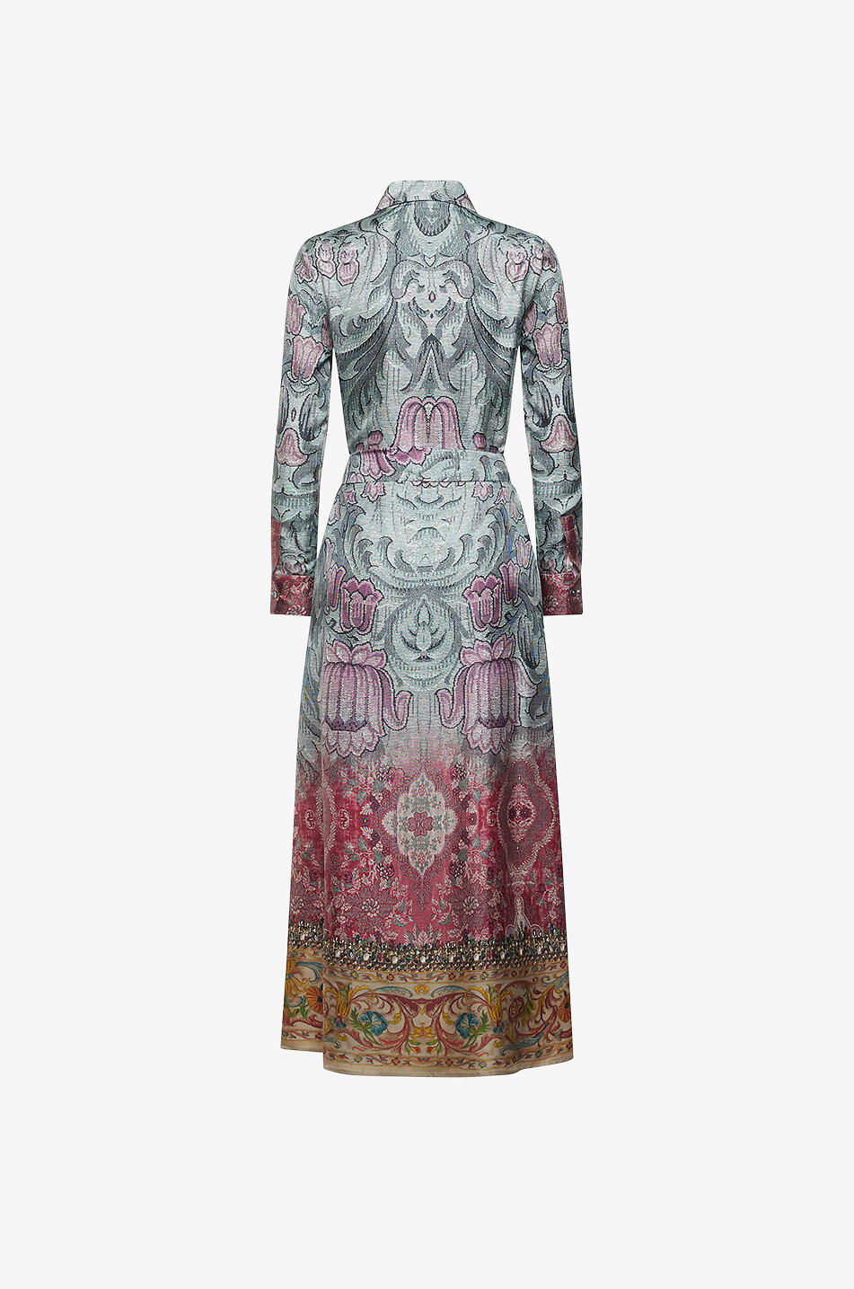 PIERRE LOUIS MASCIA Aloe Miraggio long silk shirt dress Women MULTI COLOURED 2