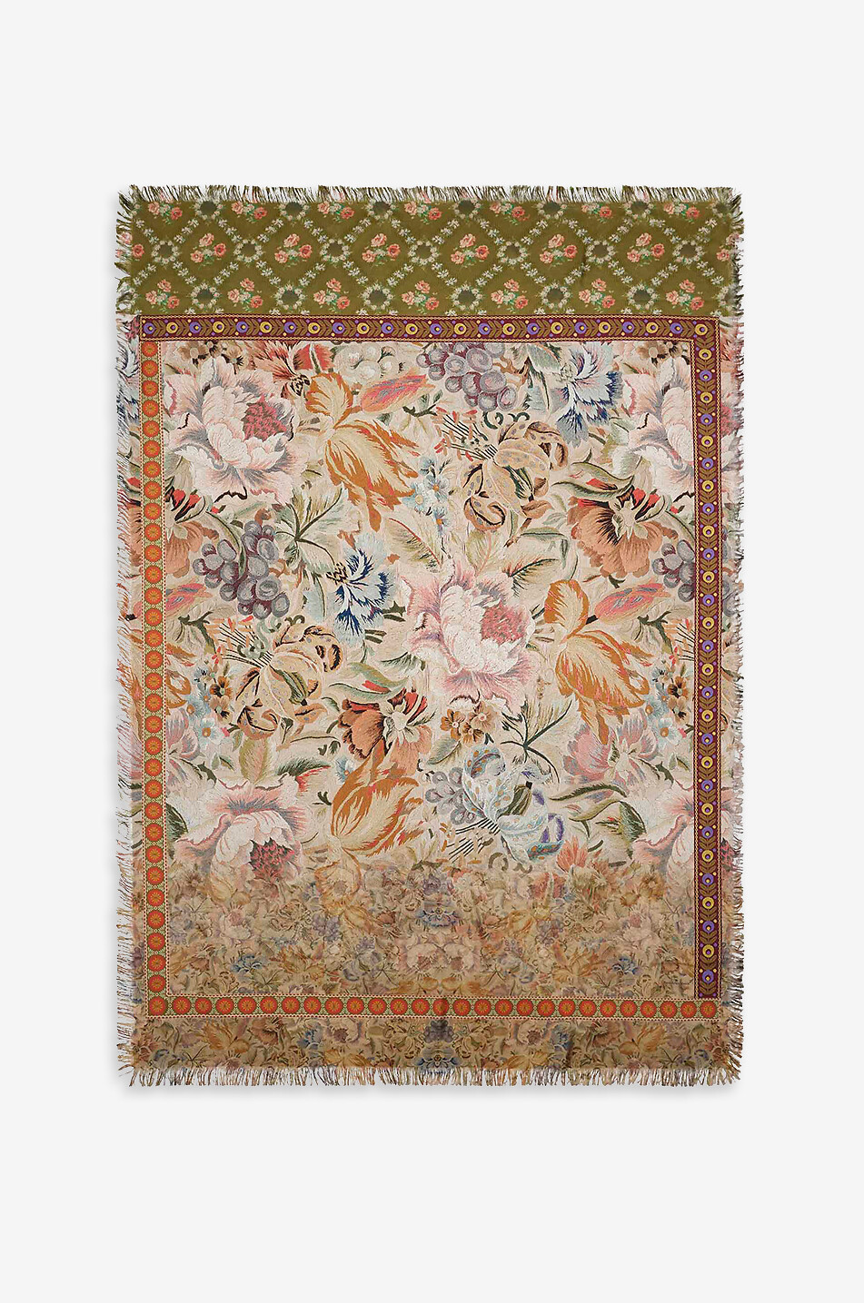 Aloeuw Erbario printed silk twill shawl