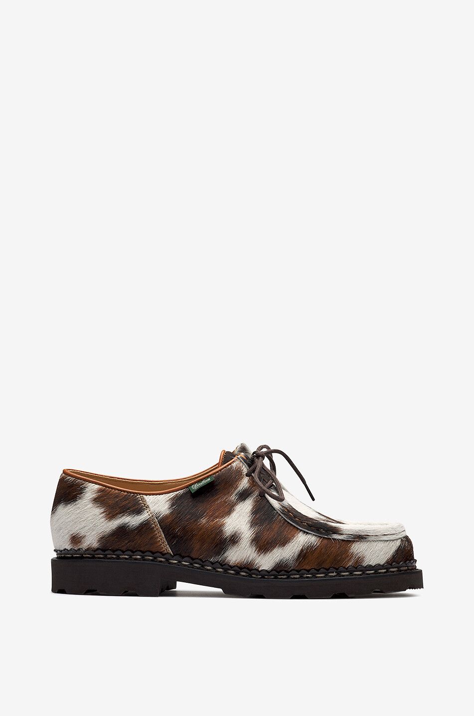 PARABOOT Michael cow spot calfhair leather lace-up shoes Men BROWN 1