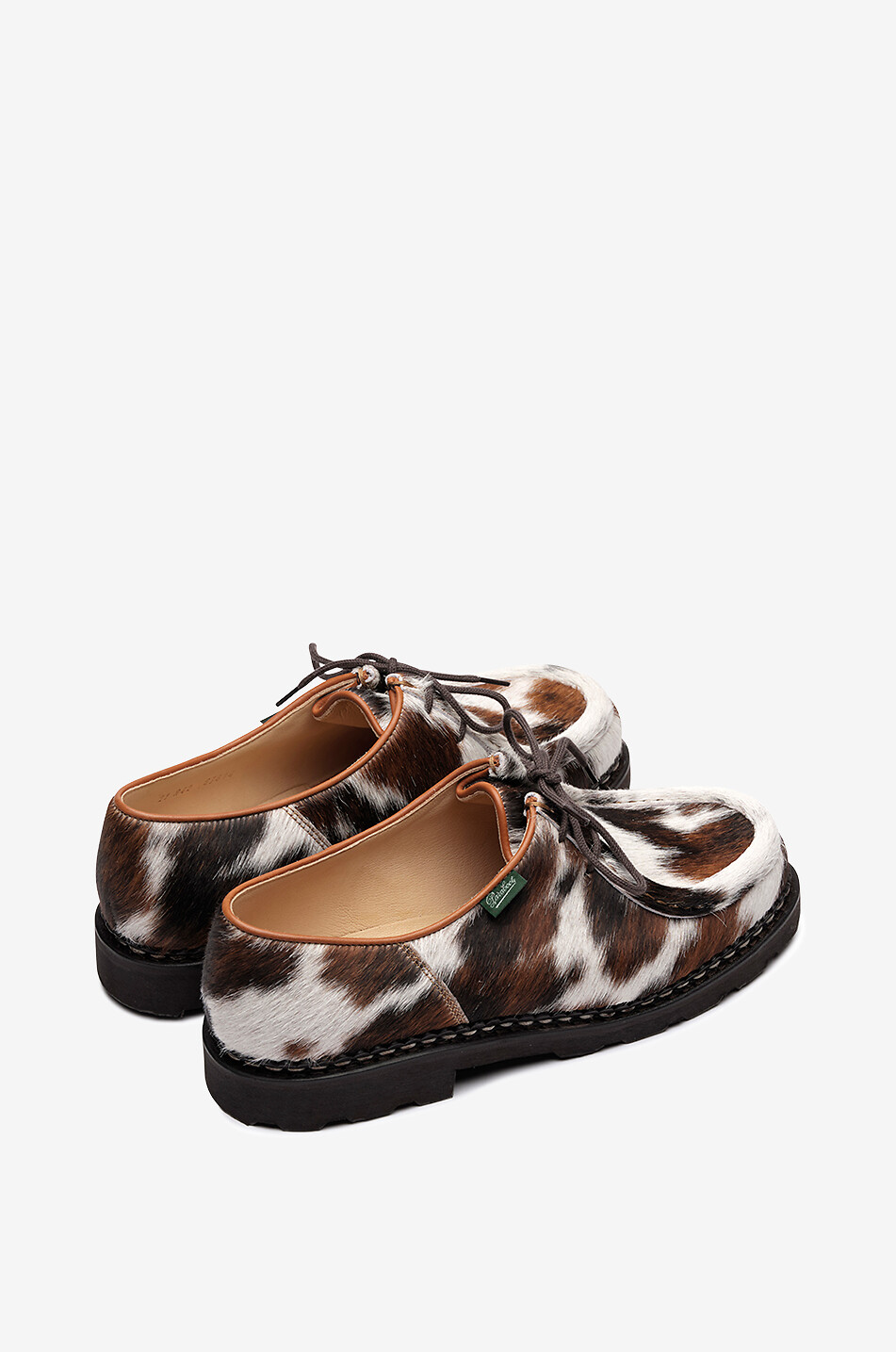 PARABOOT Michael cow spot calfhair leather lace-up shoes Men BROWN 4