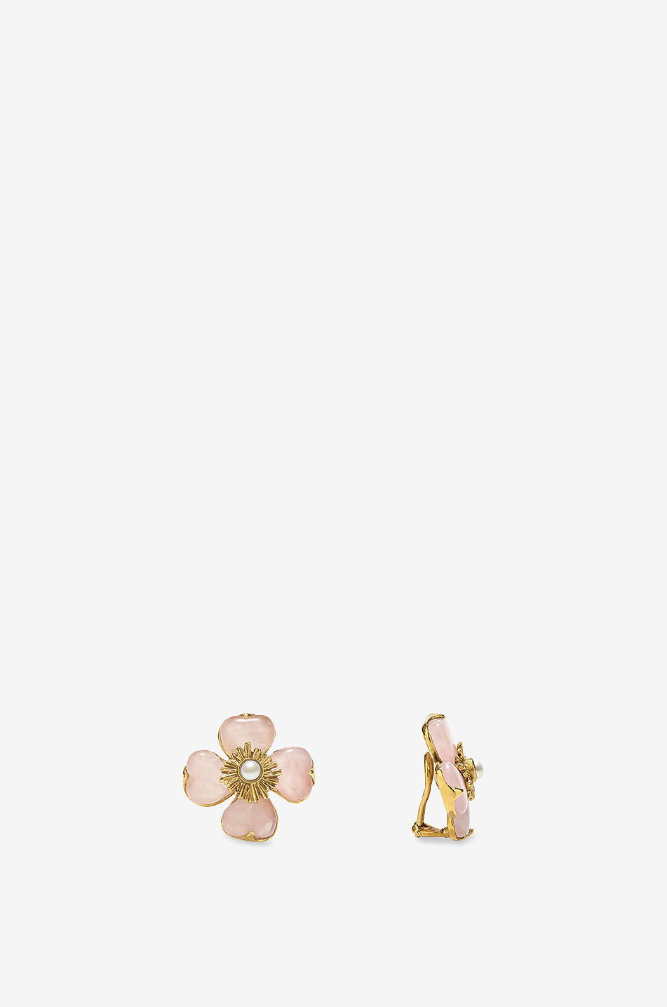 Clips d'oreilles ornés de pierres Trèfle