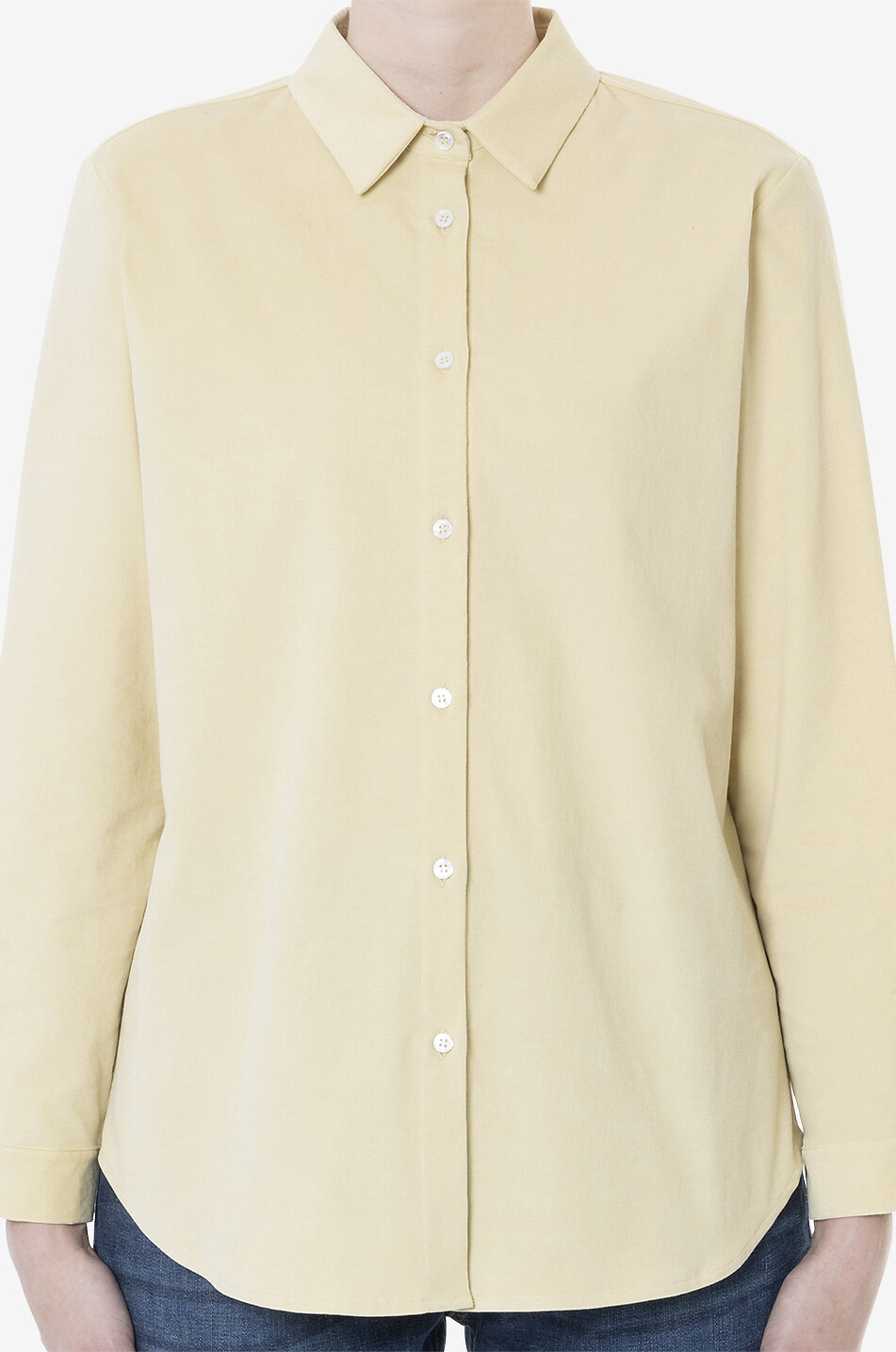 YC MILANO Weites Hemd aus Cordsamt Damen Hellbeige 5