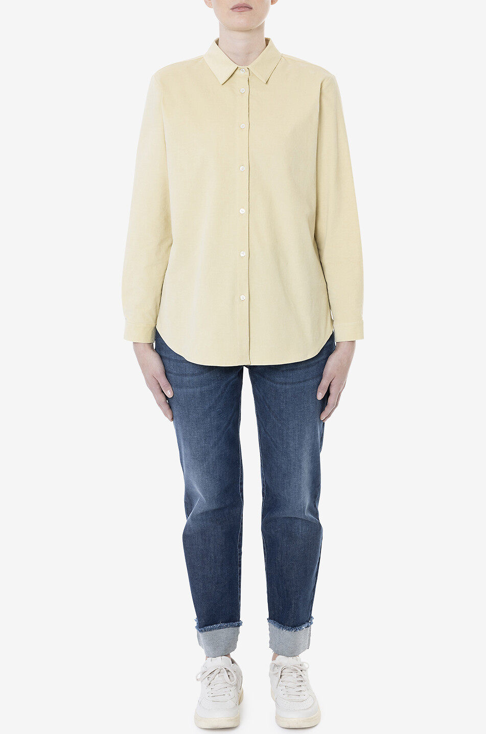 YC MILANO Weites Hemd aus Cordsamt Damen Hellbeige 3