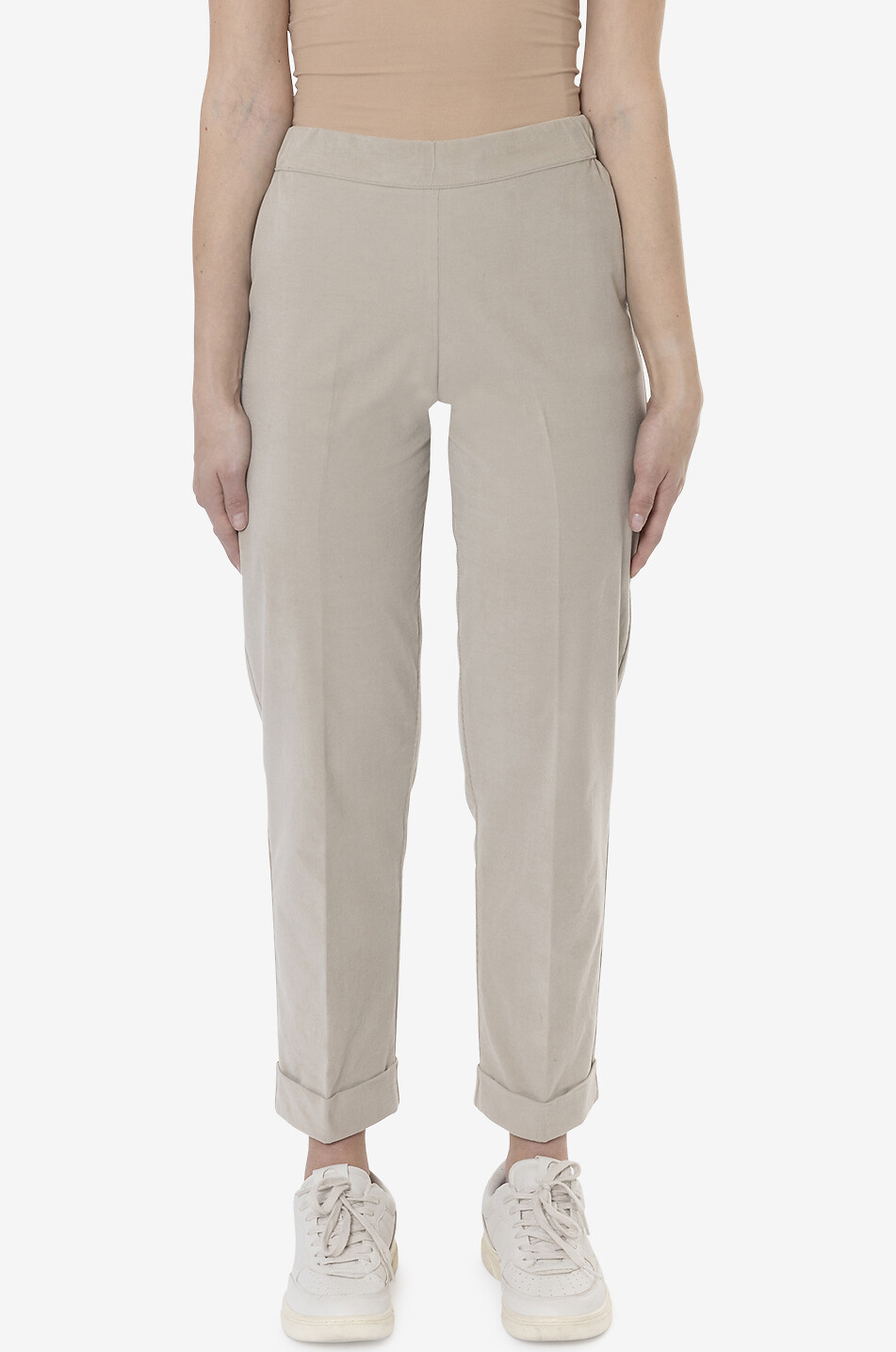 YC MILANO Cord-Karottenhose Damen Hellbeige 3