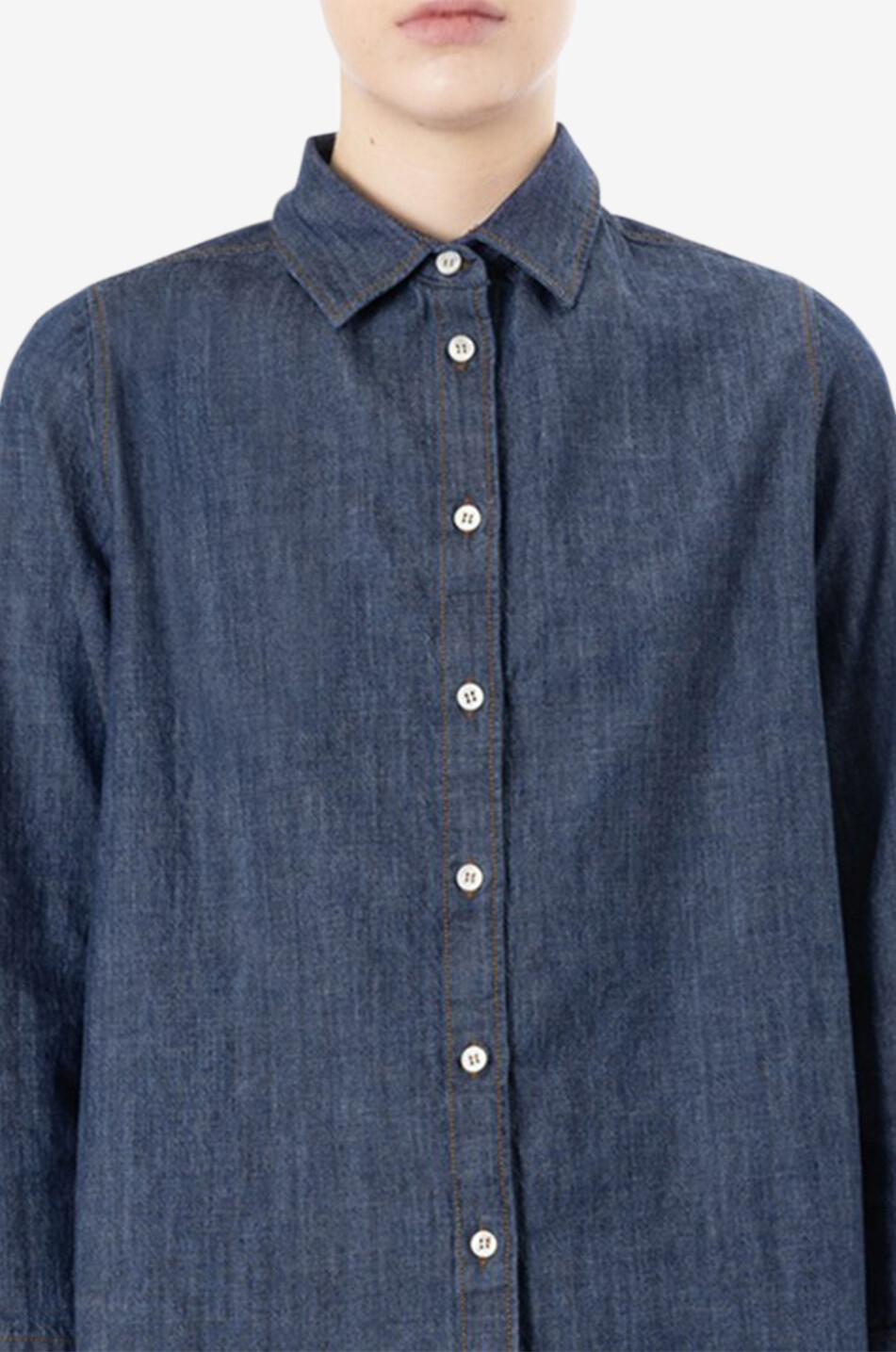 YC MILANO Oversized denim shirt with classic collar Women BLUE 5