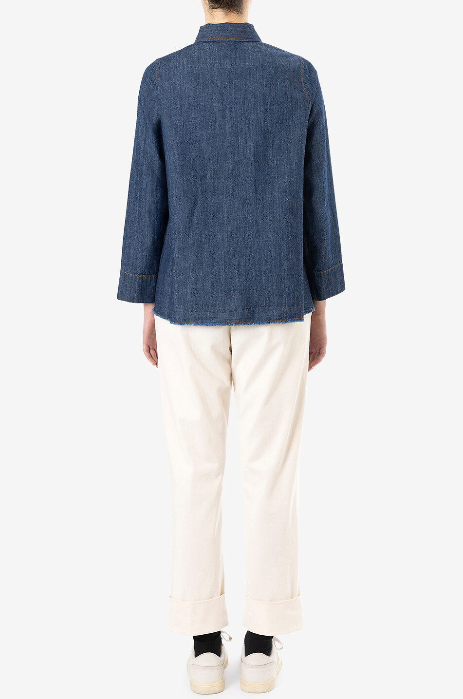 YC MILANO Oversized denim shirt with classic collar Women BLUE 4