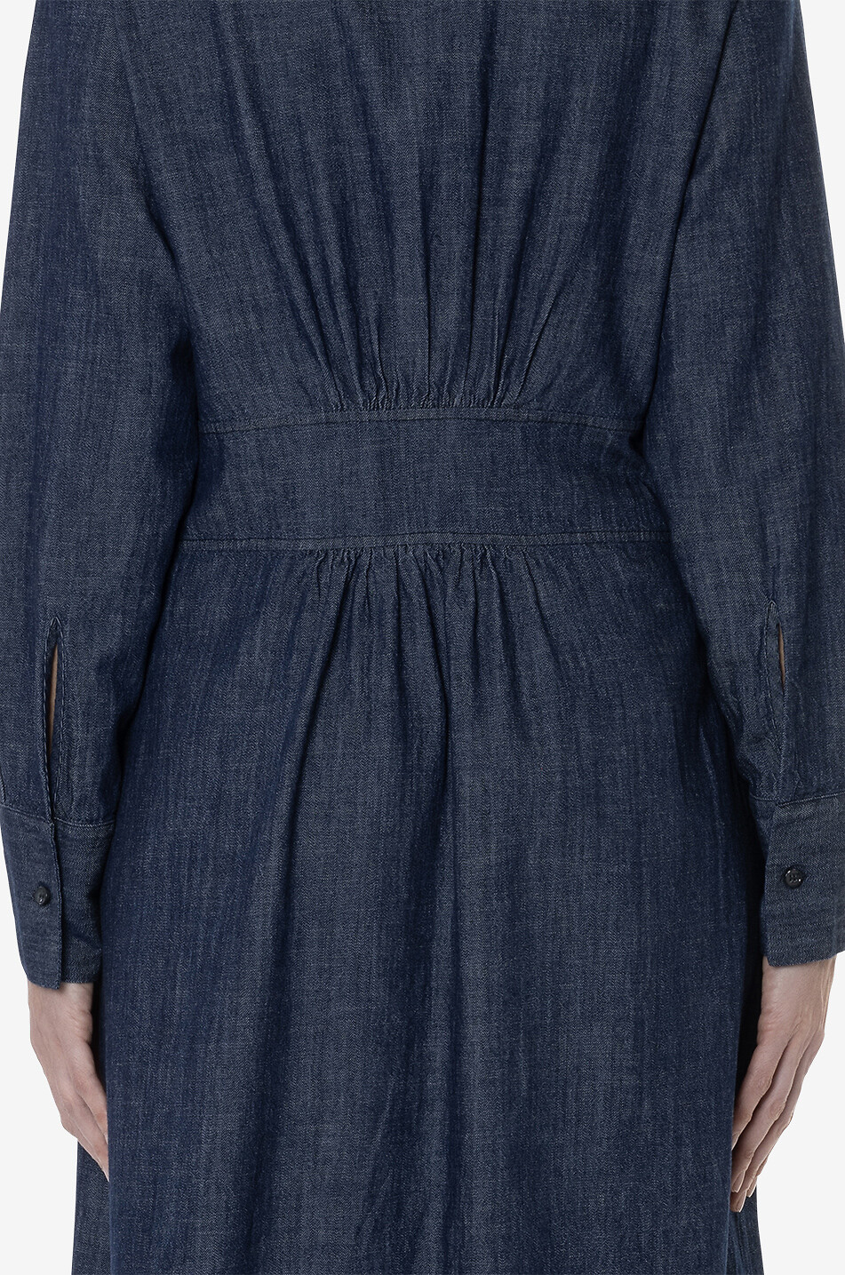 YC MILANO Long denim shirt collar dress Women BLUE 7