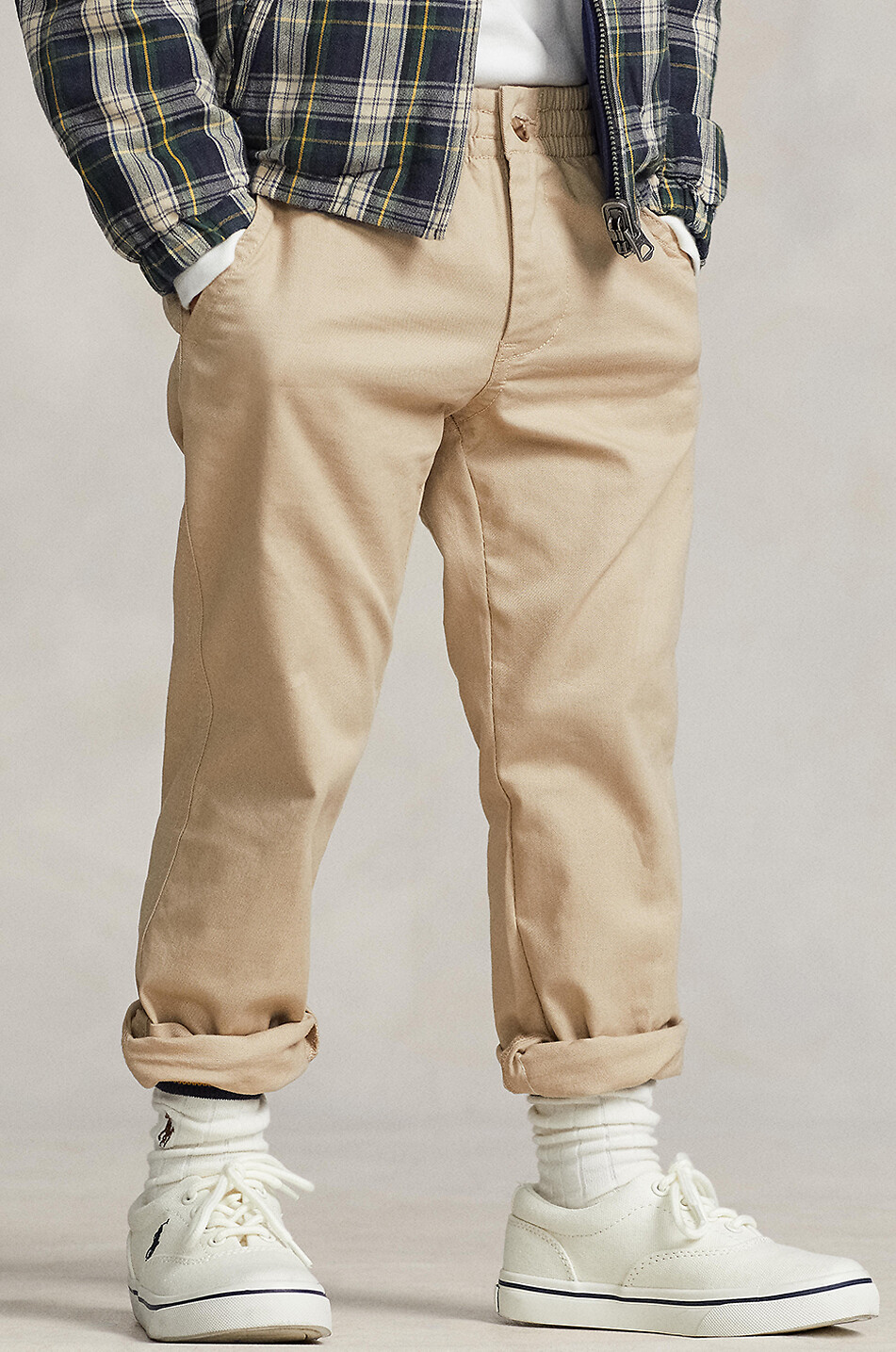 Pantalon Cargo Garçon Taille Élastique - Sergé Confortable Et Résistant Pour Enfants Actifs