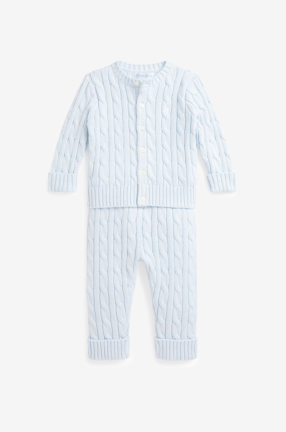 Ensemble pantalon et cardigan en maille torsadé bébé