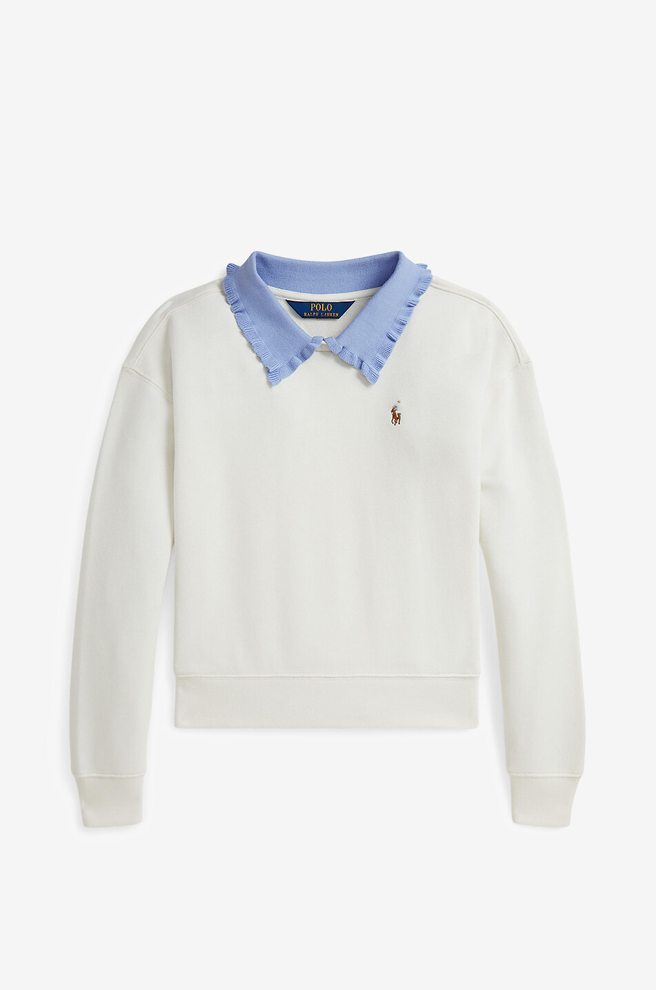 POLO RALPH LAUREN Sweat-shirt à col chemise fille Pony Fille BLANC 1