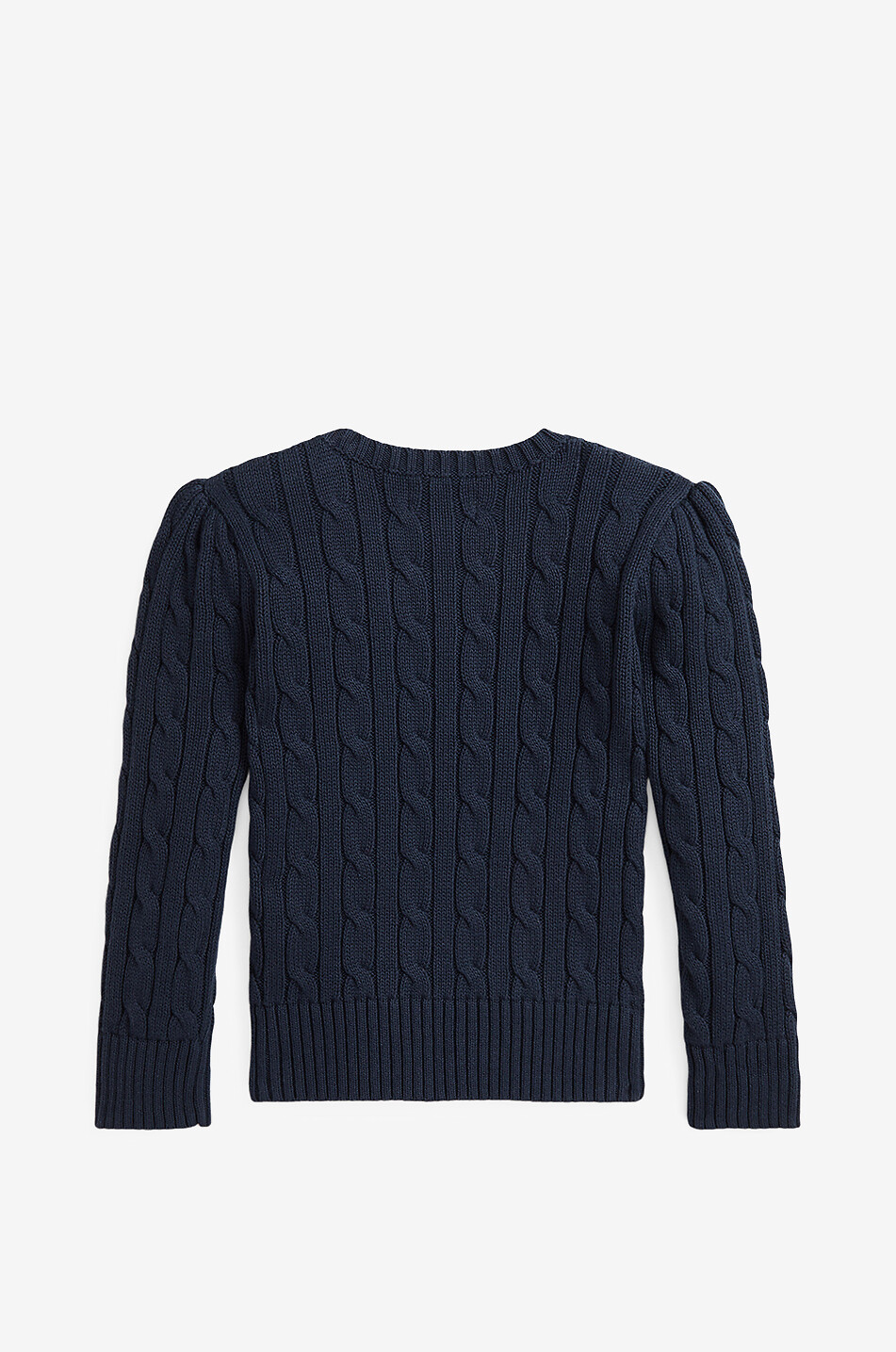 POLO RALPH LAUREN Pull torsadé à col rond en coton fille Pony Fille BLEU FONCE 2