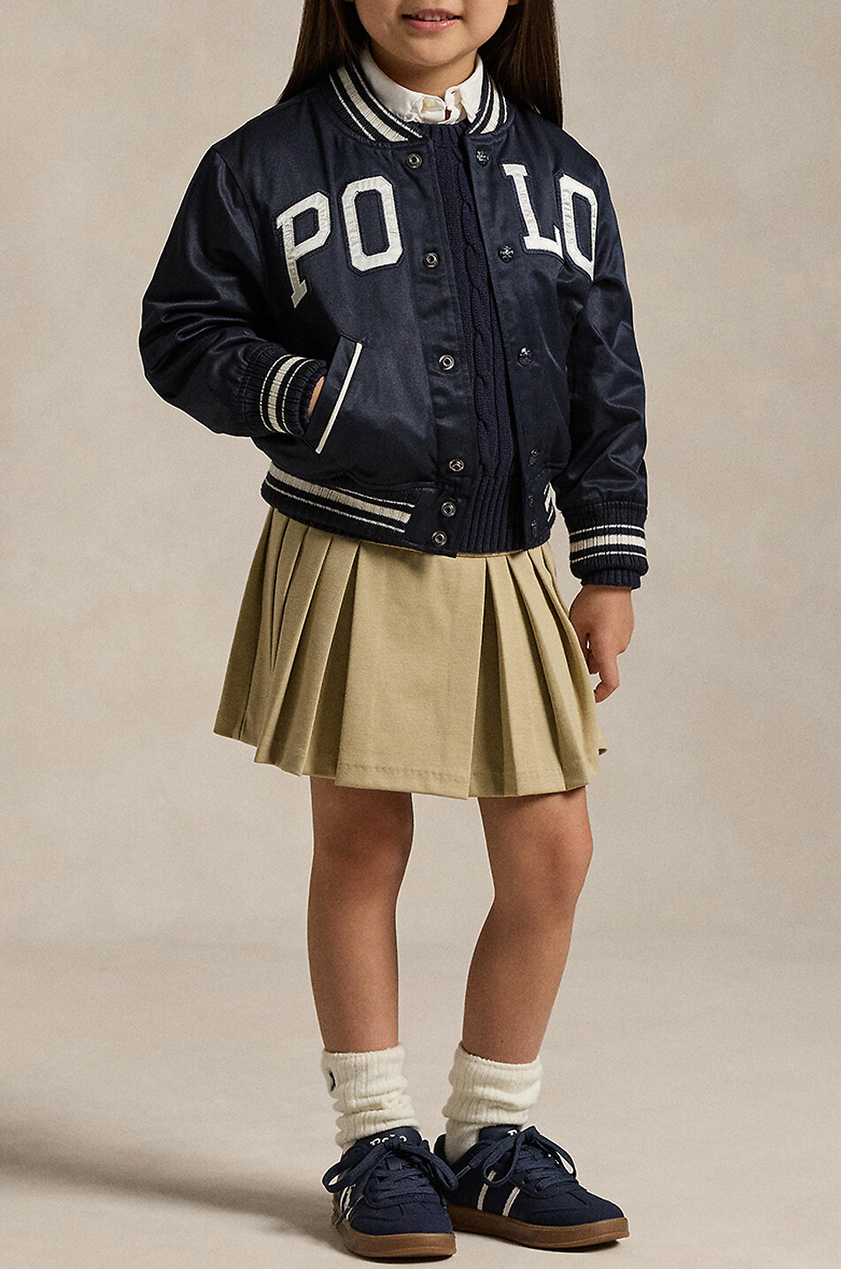 POLO RALPH LAUREN Pull torsadé à col rond en coton fille Pony Fille BLEU FONCE 6