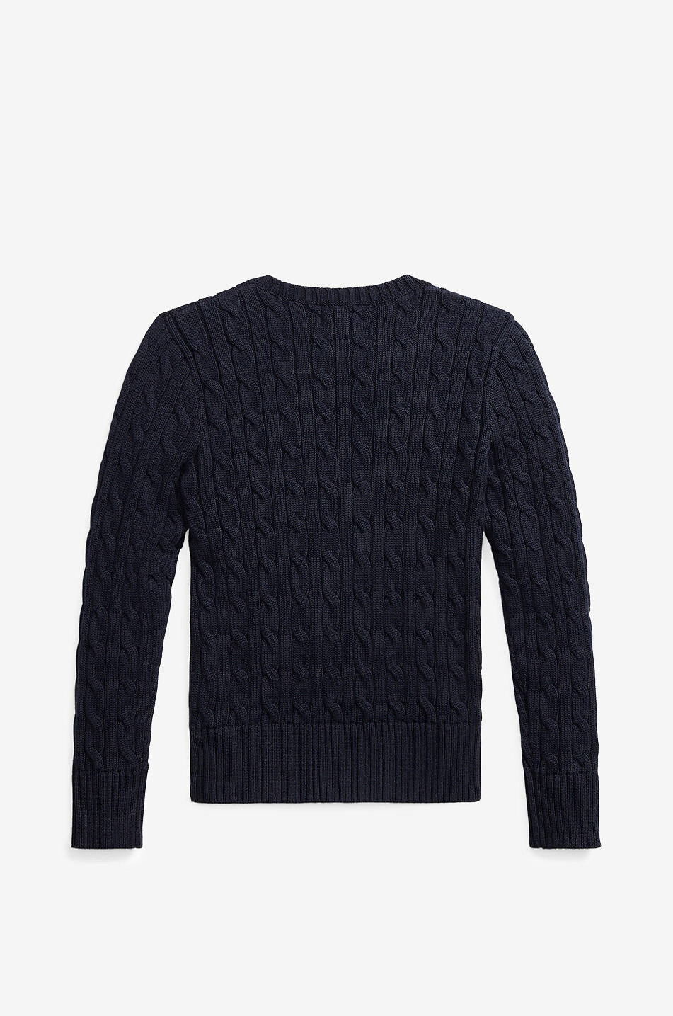POLO RALPH LAUREN Pull torsadé à col rond en coton fille Pony Fille BLEU FONCE 2