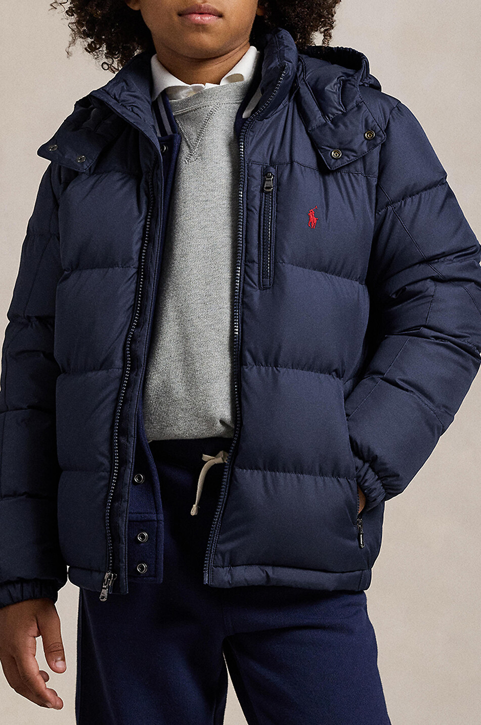 POLO RALPH LAUREN Hooded boys' ripstop down jacket Boy DARK BLUE 3