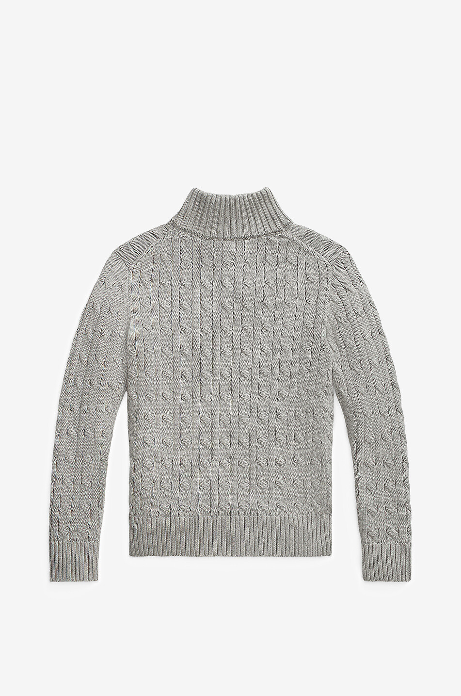 POLO RALPH LAUREN Pony boys' cable-knit cotton half-zip jumper Boy GREY 2