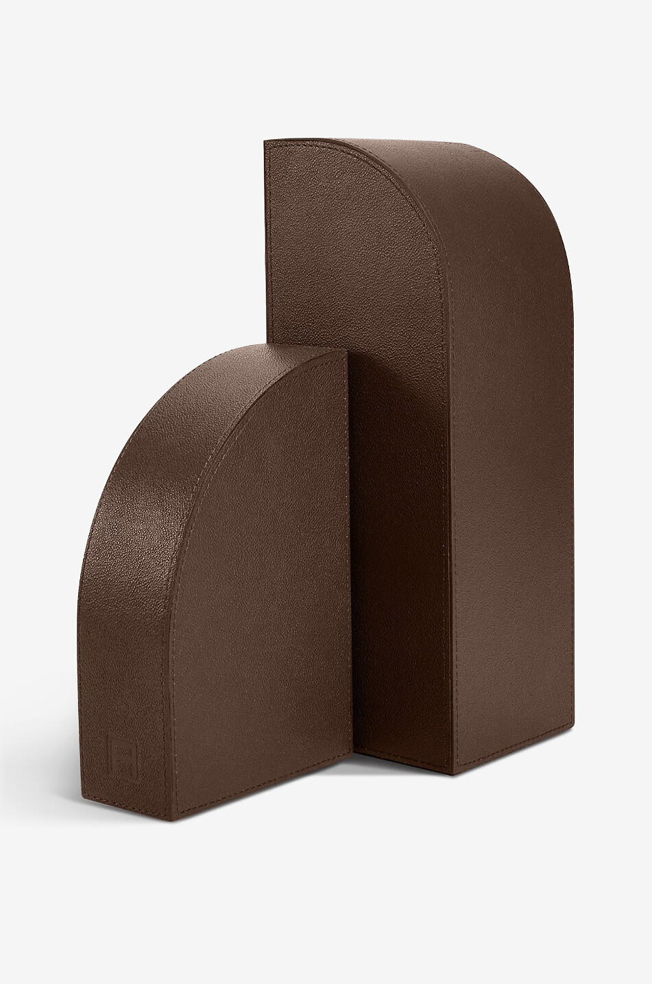 Cubist leather bookend - Lefthand side