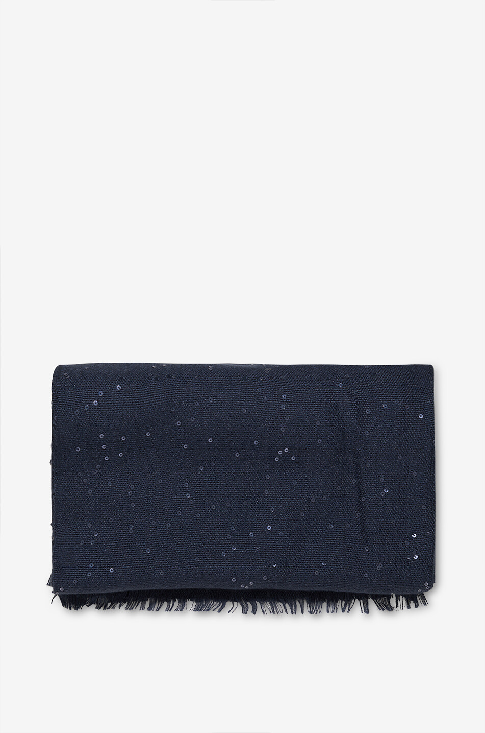 BRUNELLO CUCINELLI Écharpe tissée en cachemire et soie à sequins Dazzling Femme BLEU 1