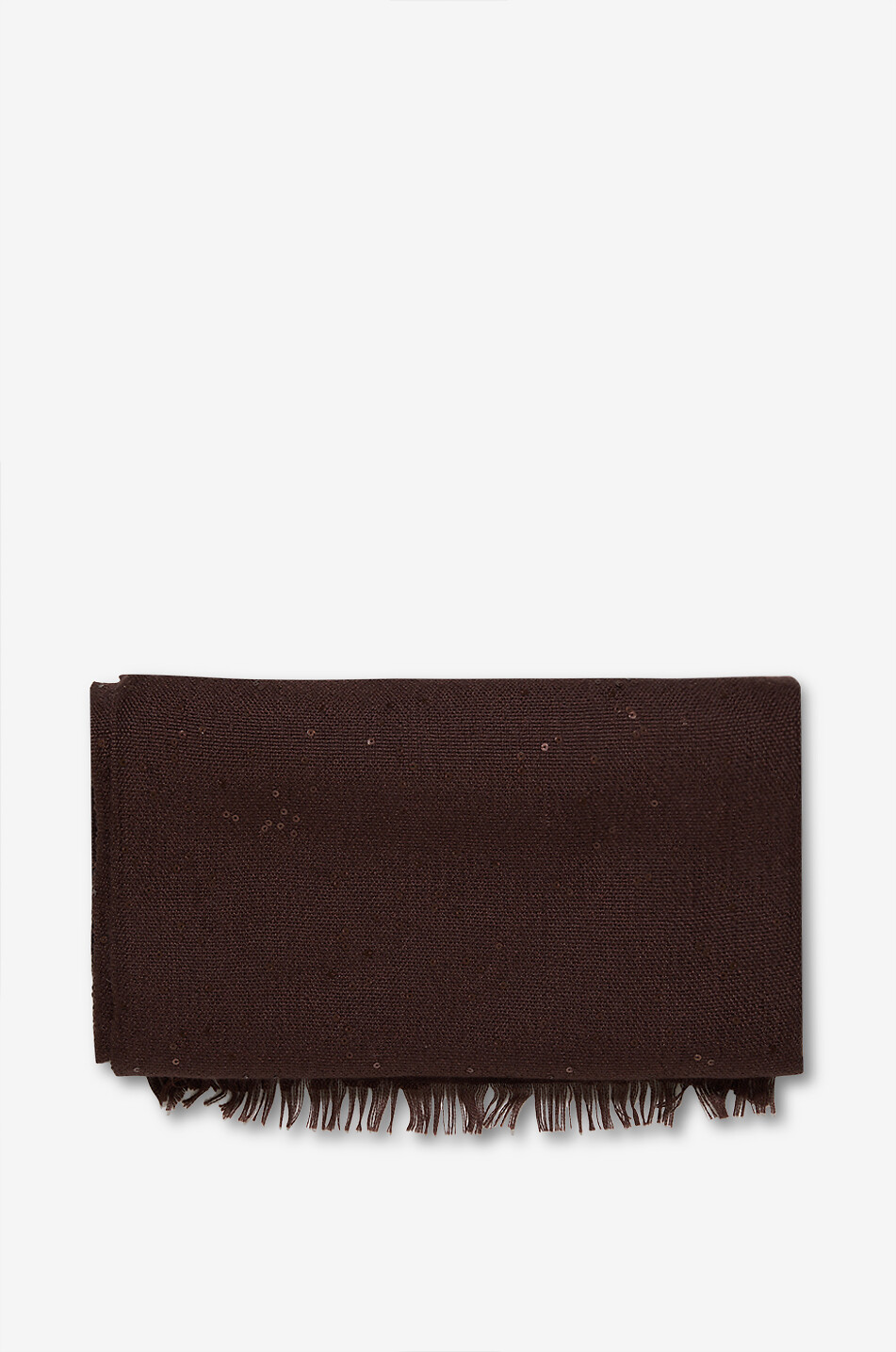 BRUNELLO CUCINELLI Écharpe tissée en cachemire et soie à sequins Dazzling Femme MARRON 1