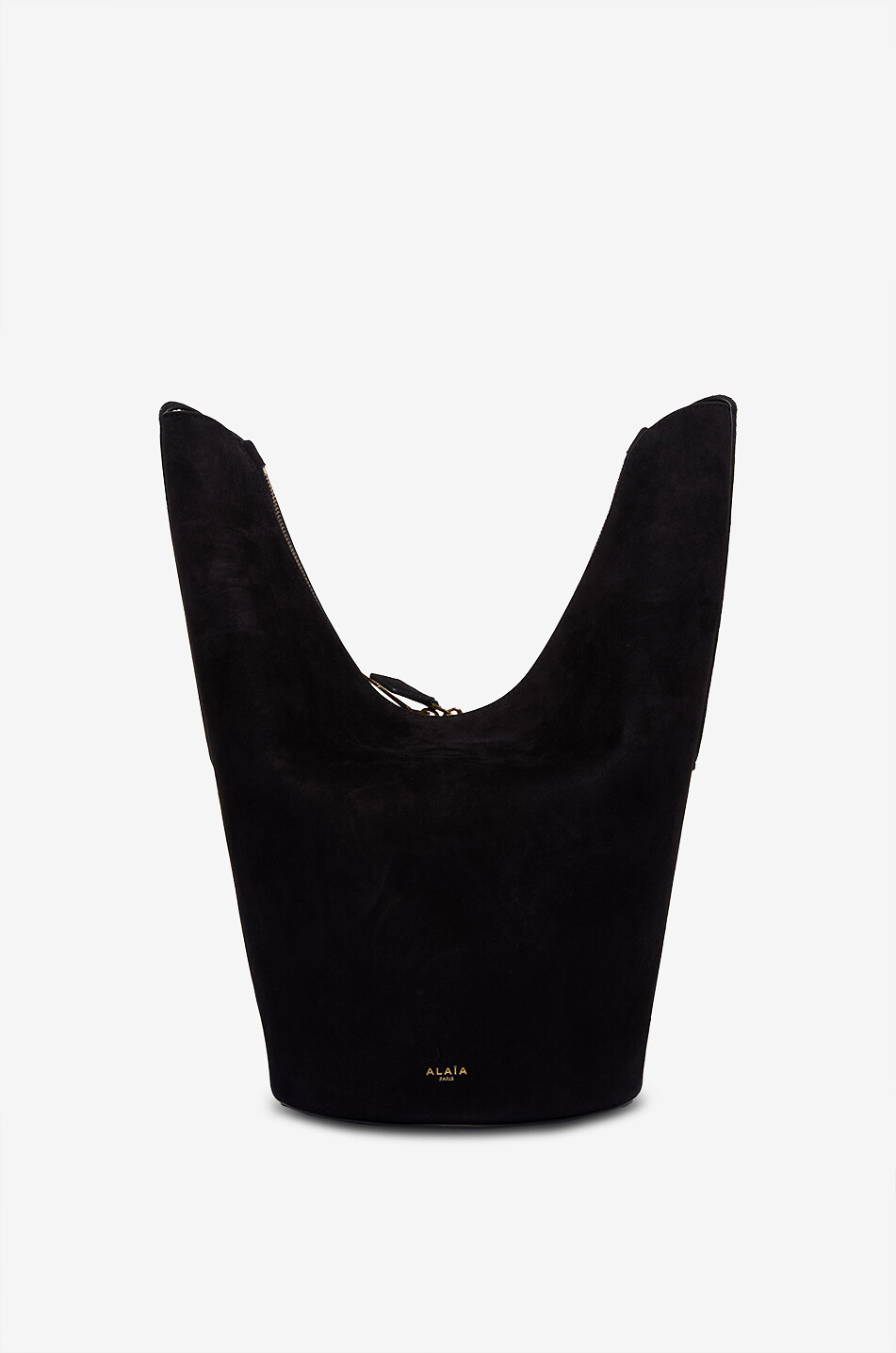 ALAÏA Shape Medium suede bucket bag Women BLACK 1