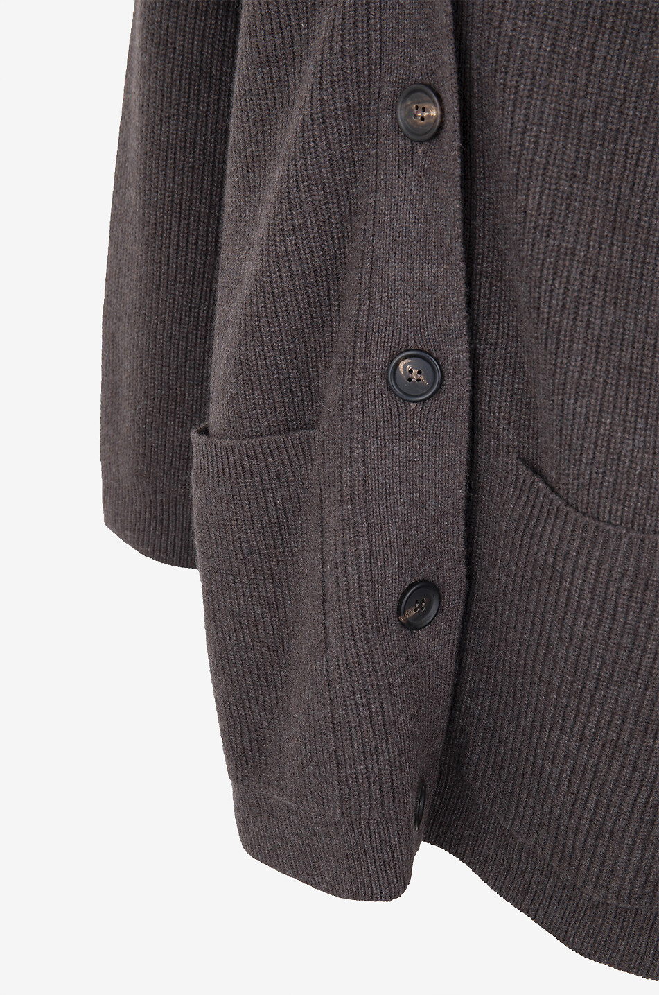 BRUNELLO CUCINELLI Shiny Loop long loose rib knit cashmere cardigan Women BROWN 3