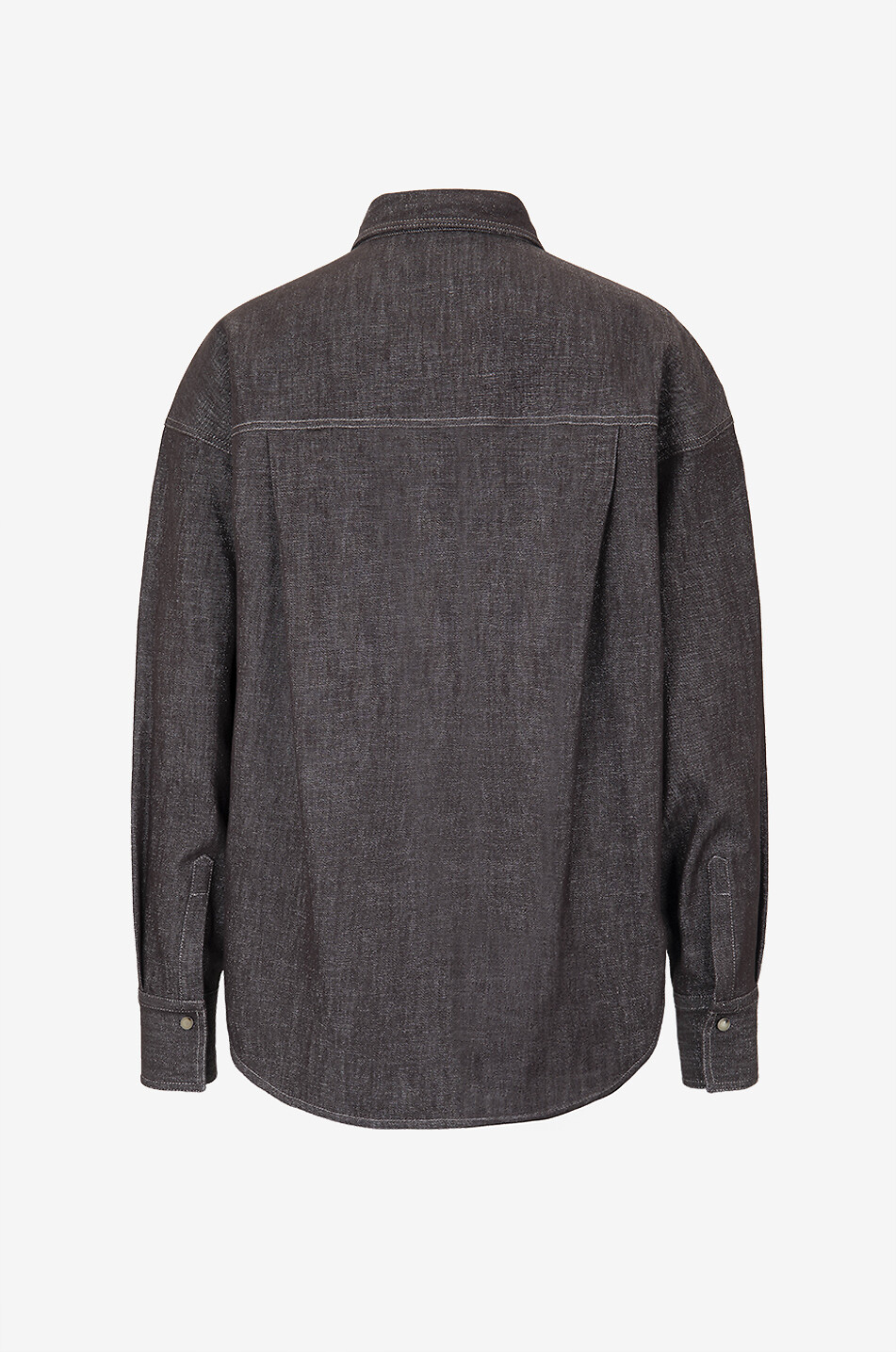 Sparkling denim boxy shirt - BRUNELLO CUCINELLI - DARK BROWN