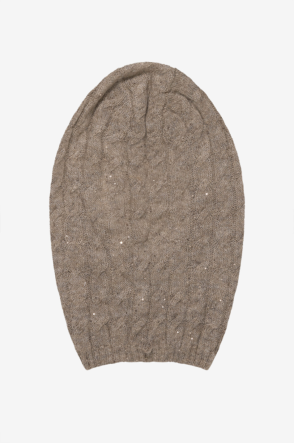 BRUNELLO CUCINELLI Sparkling cable-knit mohair jumper and removable balaclava Women BROWN 5