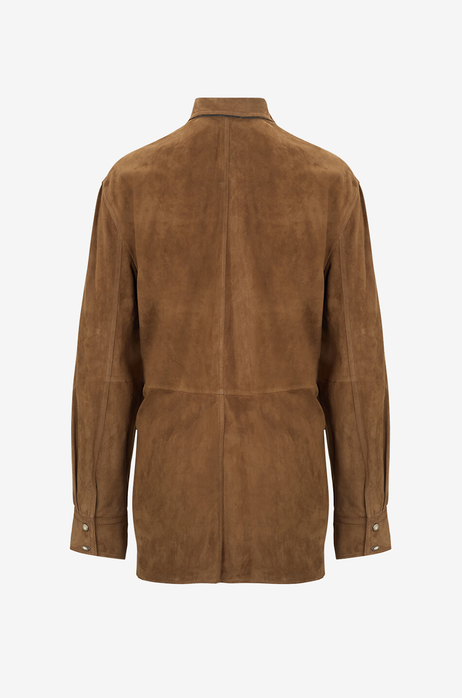 BRUNELLO CUCINELLI Shiny Line suede overshirt Women COGNAC 2