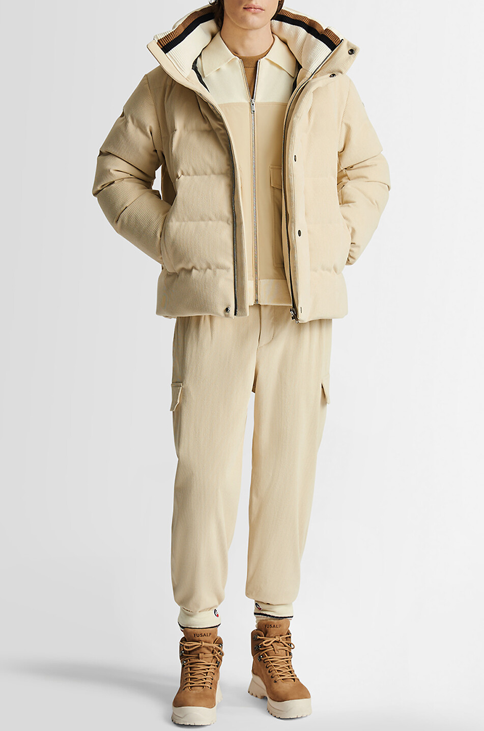 FUSALP Kurze Steppjacke aus Cordsamt Atila Velvet Herren CREMEFARBEN 4