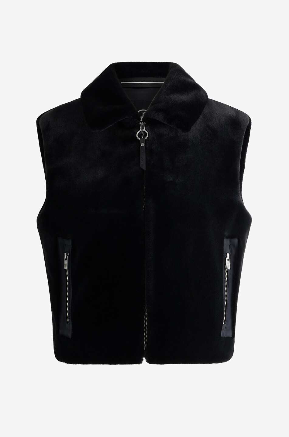 FUSALP Piagina synthetic fur high-neck fluffy gilet Women BLACK 1