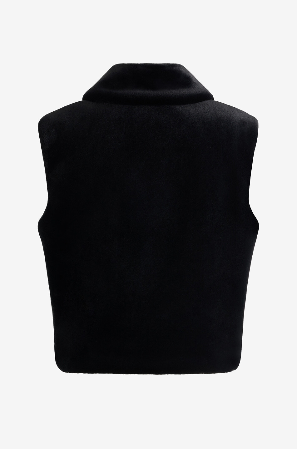 FUSALP Piagina synthetic fur high-neck fluffy gilet Women BLACK 2